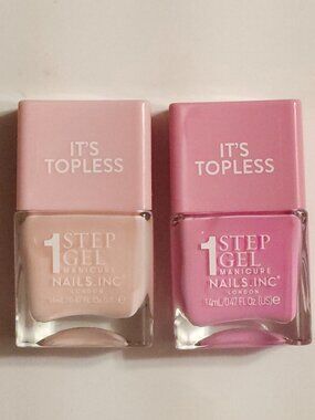 NAILS INC It's Topless 1 Step Nail Gel Sabrina and Miley PINK SHADES x 2